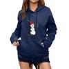 Women's Winter Christmas Printed Pullover Hooded Sweatshirt Fleece Long Sleeve Sweatshirt