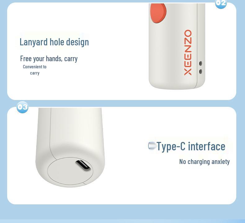 N11 Cute USB Rechargeable Portable Fan: Long-Lasting Battery, Strong Airflow, Handheld Outdoor Fan