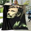 French rock star Johnny Hallyday print blanket picnic blanket vintage blanket home travel birthday gift bed blanket thin blanket