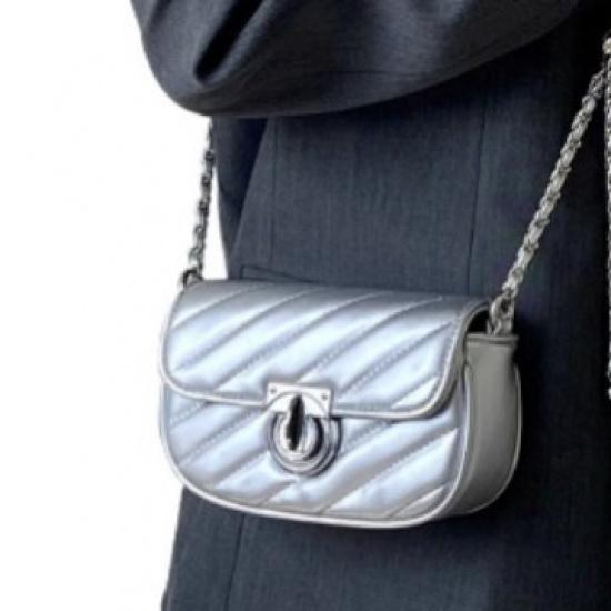 2025 New Women's Bag Cross-Border Style-Inspired Fashion Gold Ball Shoulder Bag High-End Feel Transfer Bead Quilted Chain