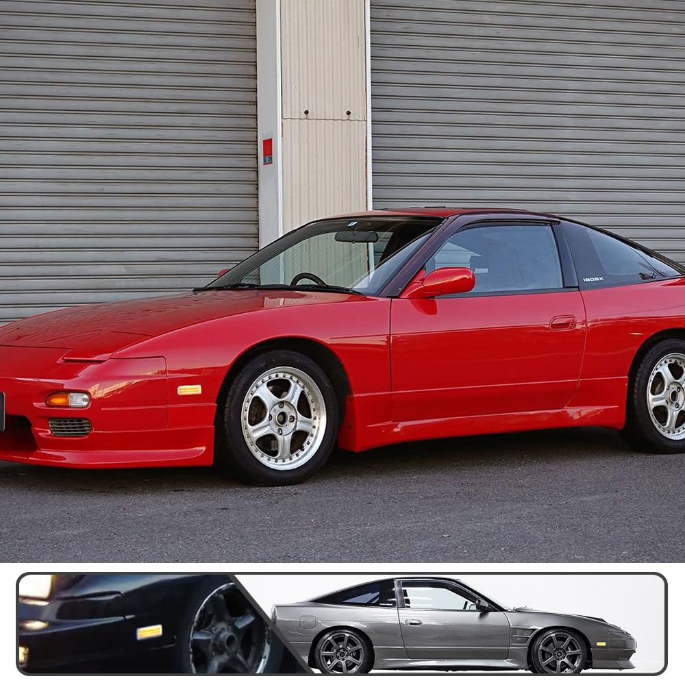 Mingrui Test 2pcs Amber LED Side Marker Lights Ni.ssan 180SX JDM Spec 1989-1998 Front