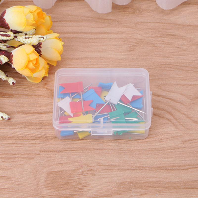 30PCS Flag Marker Shape Map Pins Cork Notice Board Push Pin Assorted Office Home