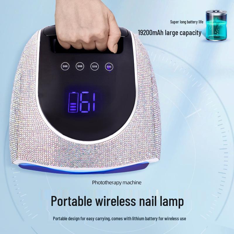 High-Power Rhinestone Nail Lamp: Rechargeable Handheld LED Dryer