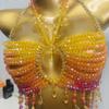 European Handmade Beaded Tassel Chest Chain Strappy Vest for Women - Beach Party Sexy Bodywear