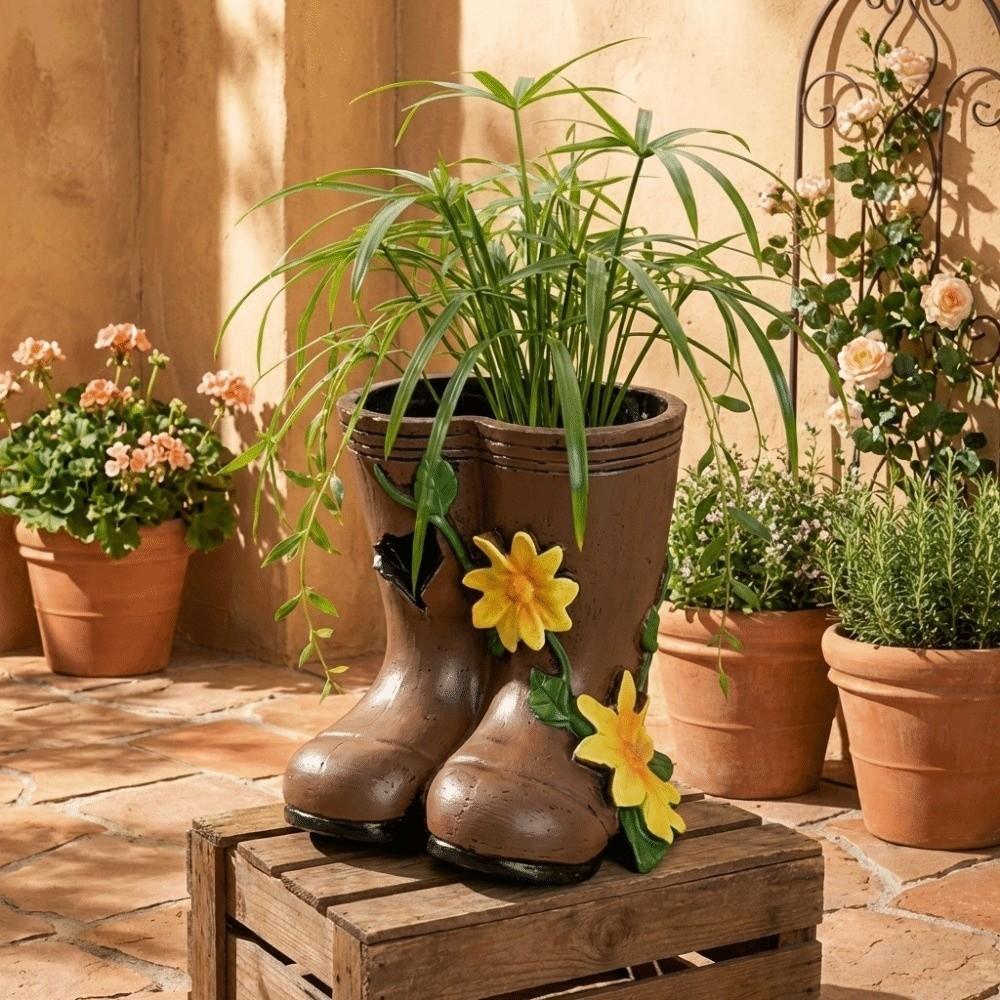 Modern Potted Plants Vase Childishness Garden Decor Unique Rain Boots Flowerpot  Outdoor Decor
