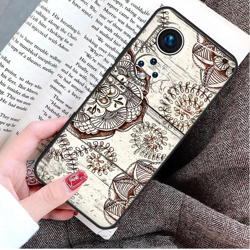 Mandala Wood Floral Case For Honor 90 Lite 70 50 Magic 6 5 Pro Honor X8a X9a X6a X7a X8 X9 X8b X9b Back Cover