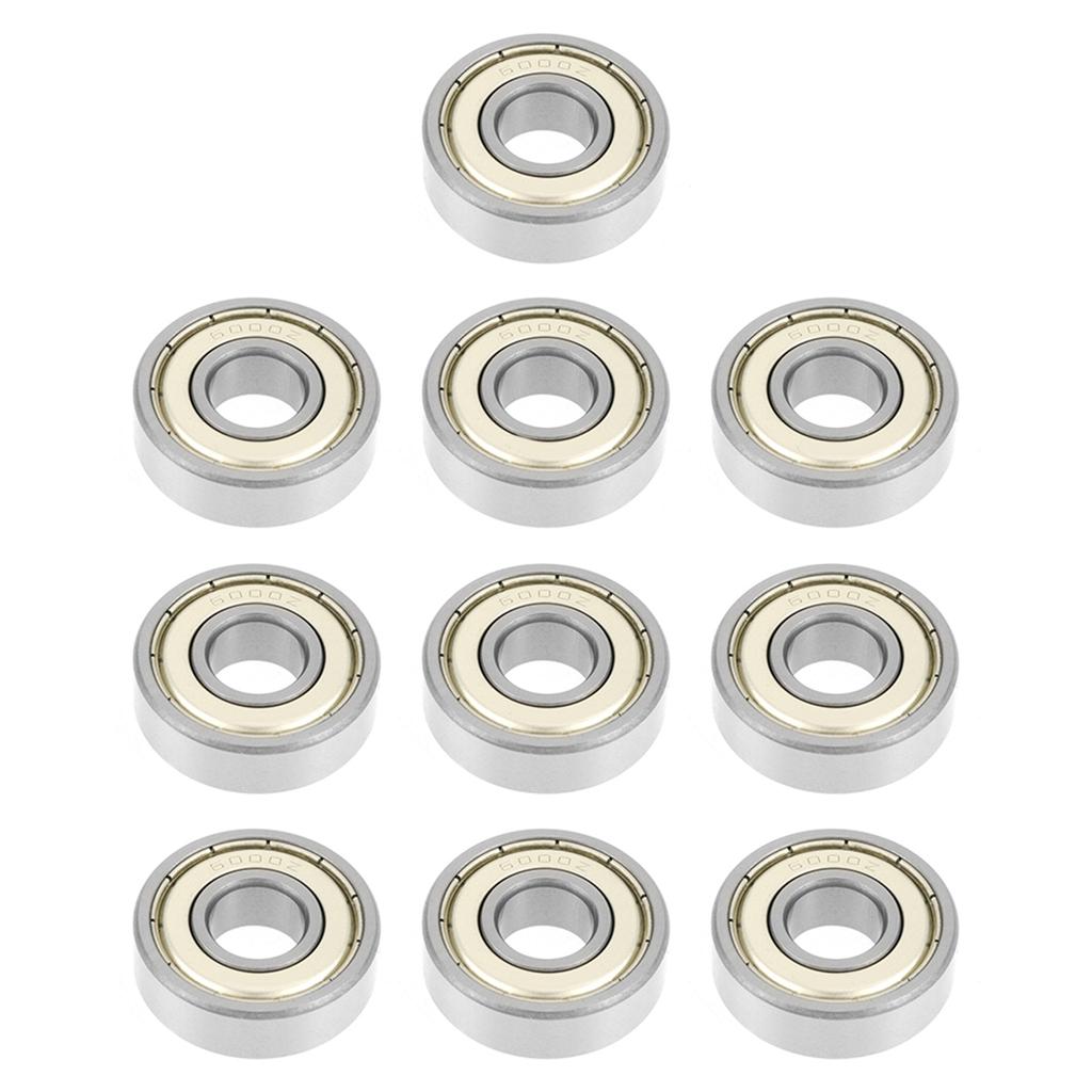 10Pcs 6000zz Metal Sealed Deep Groove Steel Ball Bearing 10x26x8mm