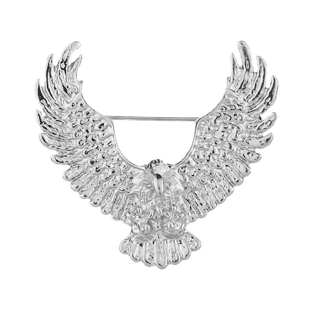 Reclaimed eagle brooch, personalized creative metal badge, accessory, collar badge, medal, suit pin, decoration item серебряный