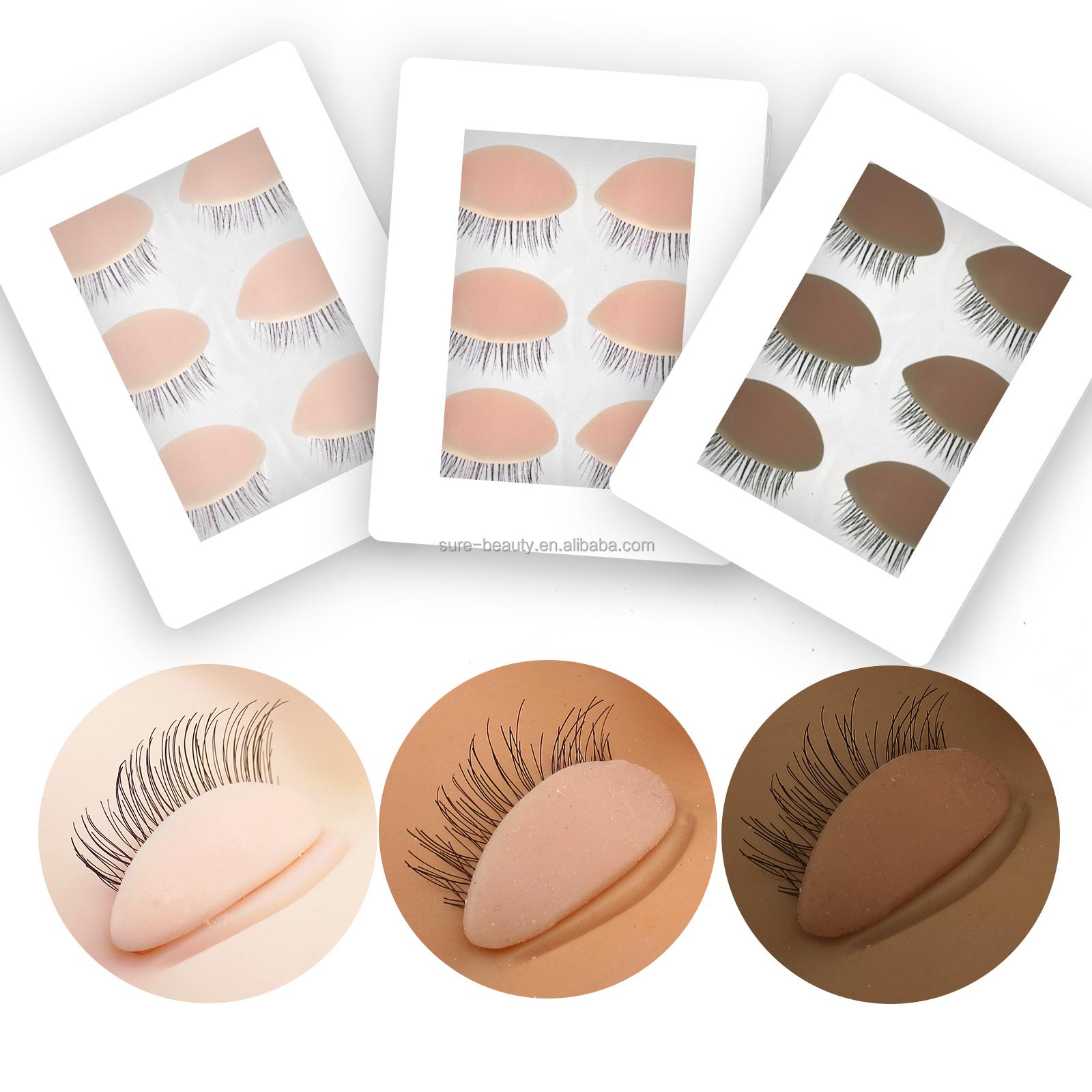Removable Silicone Eyelids Eyelash Practice Mannequin with DD Curl for Reusable Eyelash Extension Training Mix&individual BAG