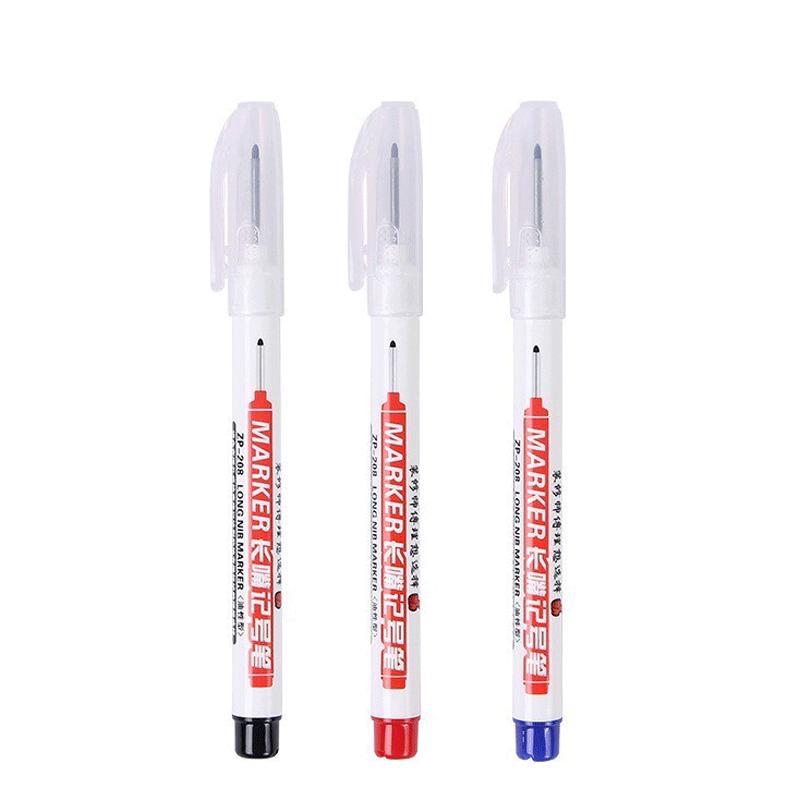 1/3Pcs White 20mm Deep Hole Long Nib Head Markers Pen Set for Metal Waterproof Bathroom Woodworking Decoration Multi-Purpose