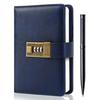 WEMATE 2026 A6 Lockable Diary Notebook with PU Leather Pen Gift 240 X Lockable Diary Keeps Your Secrets Dark Blue & Box, Password-Proof Notebook,