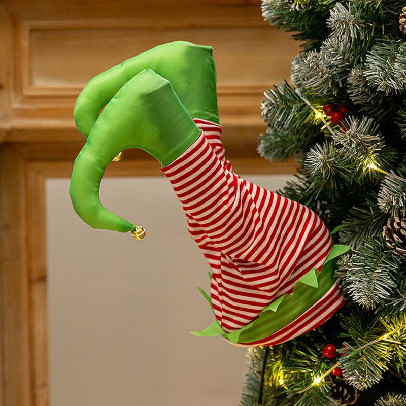 Santa Claus Legs Christmas Tree Decoration USB Holiday Decorations Fireplace Ornaments Animated Santa Christmas Tree Ornament