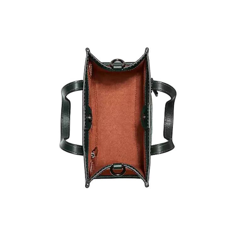 New COACH Field Cow Leather Tote Bag Shopping Bag Handbag Shoulder Bag Crossbody Bag Medium Size Women's Green CD750-V5RFT