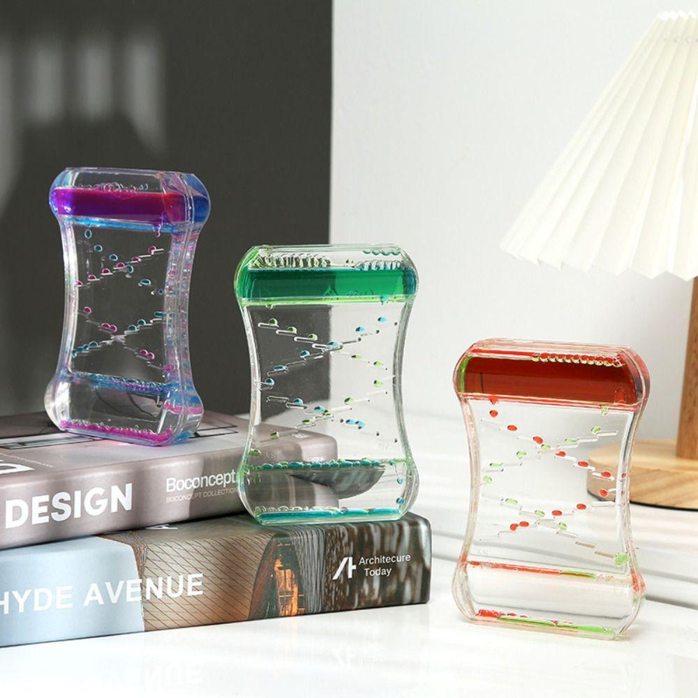 Timer Relieve Stress Dripping Oil Slide Stress Reliever Toys Oil Hourglass Living Room Ornament