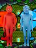 Costume Garçon du Feu et Fille de l'Eau pour Enfants Halloween Combinaison Bodysuit Drôle Tenue de Spectacle Scène