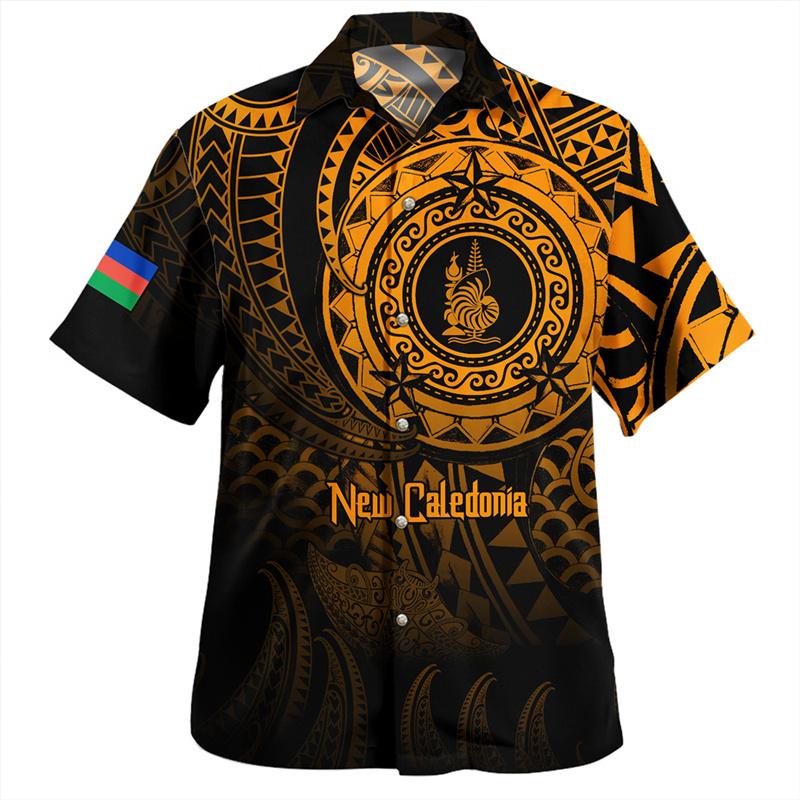 Harajuku Summer New 3D New Caledonia Flag Printing Shirts Nouvelle-Calédonie Emblem Graphic Short Shirts Men Fashion Clothes Top
