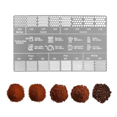 Regla Medidora de Molido de Café de 200-1700 Micrones Tarjeta de Comparación Compacta para Cocina Cafetería Óxido