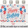 Balloons Confetti Birthday Banner, Colorful Photo Backdrop Wall Decor for Party