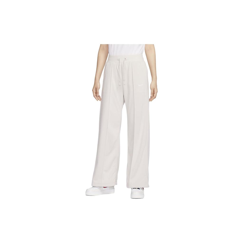 Nike Sportswear Essentials Series Solid High-Waisted Wide-Leg Casual Pants Women Pants Light-Red Wood-Brown FB8491-104