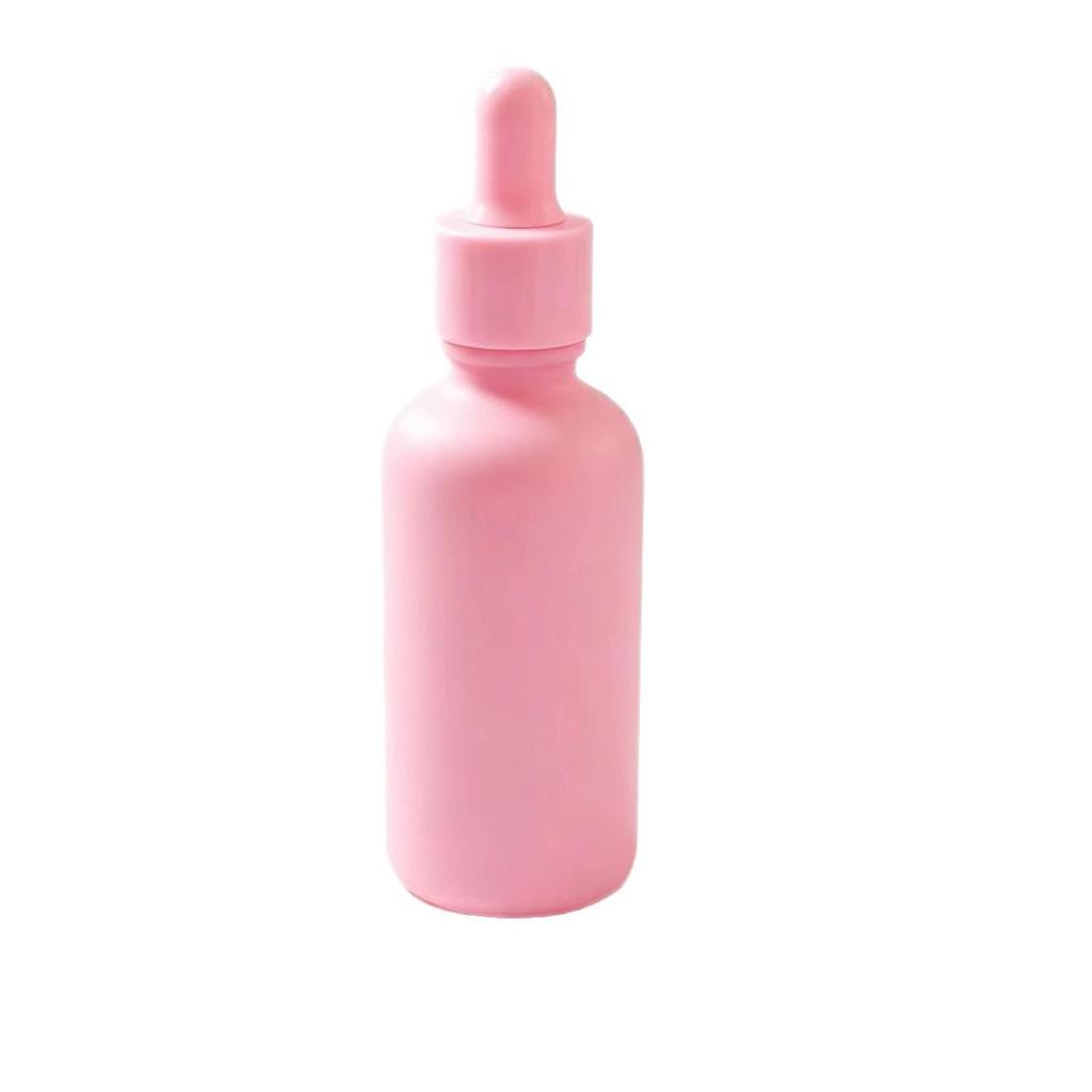 Sandblasted Pink Light-Blocking Glass Bottles: 20ml, 30ml, 50ml – Ideal for Cosmetics, Essential Oils, and Aromatherapy.