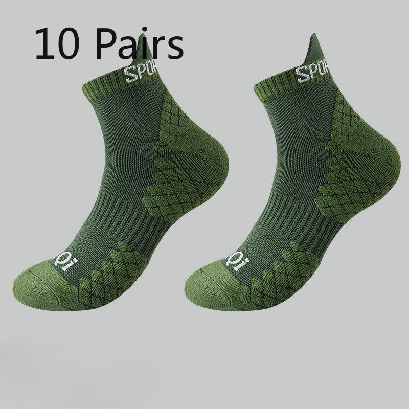 10 Pairs of Men's Basketball Cycling Sports Towel Bottom Shock Pressure Non Skid Socks