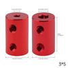1PCS Rigid Shaft Coupling Aluminum Alloy Red Motor Coupler Connector Sleeve for RC / Airplane / Boat Motor Accessories with M4 Screws
