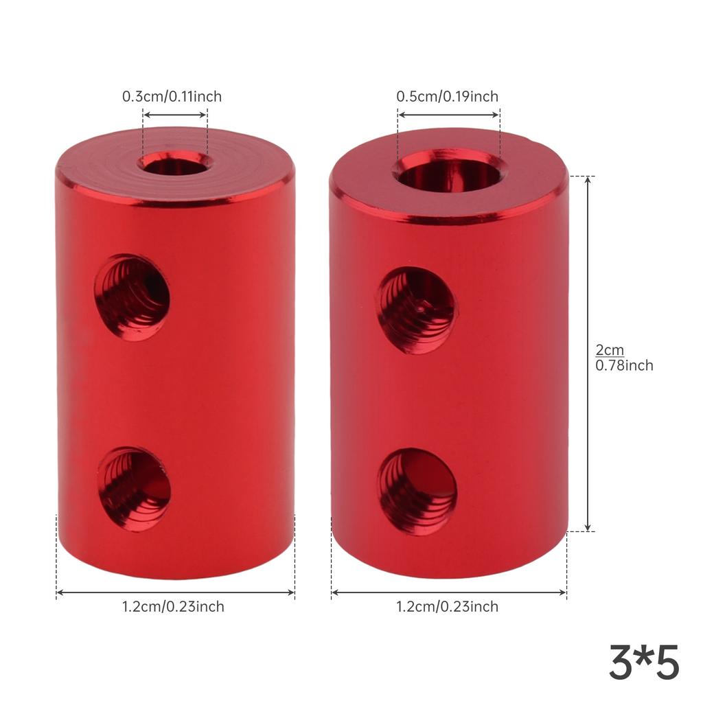 1PCS Rigid Shaft Coupling Aluminum Alloy Red Motor Coupler Connector Sleeve for RC / Airplane / Boat Motor Accessories with M4 Screws