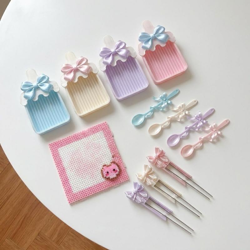 Creative Fuse Beads Tools Set Efficient Bowknot Perler Bead Auxiliary Tool Kit Diy Save Time Fuse Beads Spoon Pen Tray Kits