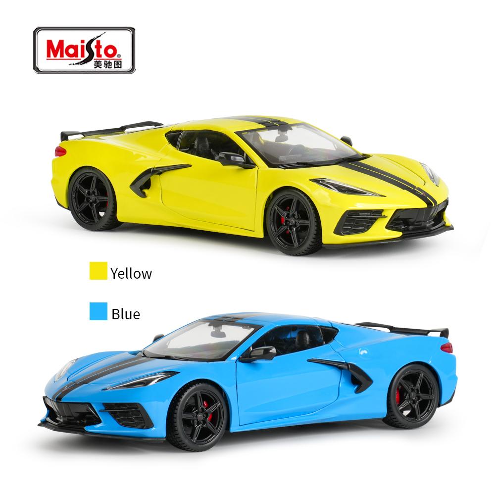 Maisto 1:24 2020 Corvette Stingray Coupe Static Die Cast Vehicles Collectible Model Car Toys