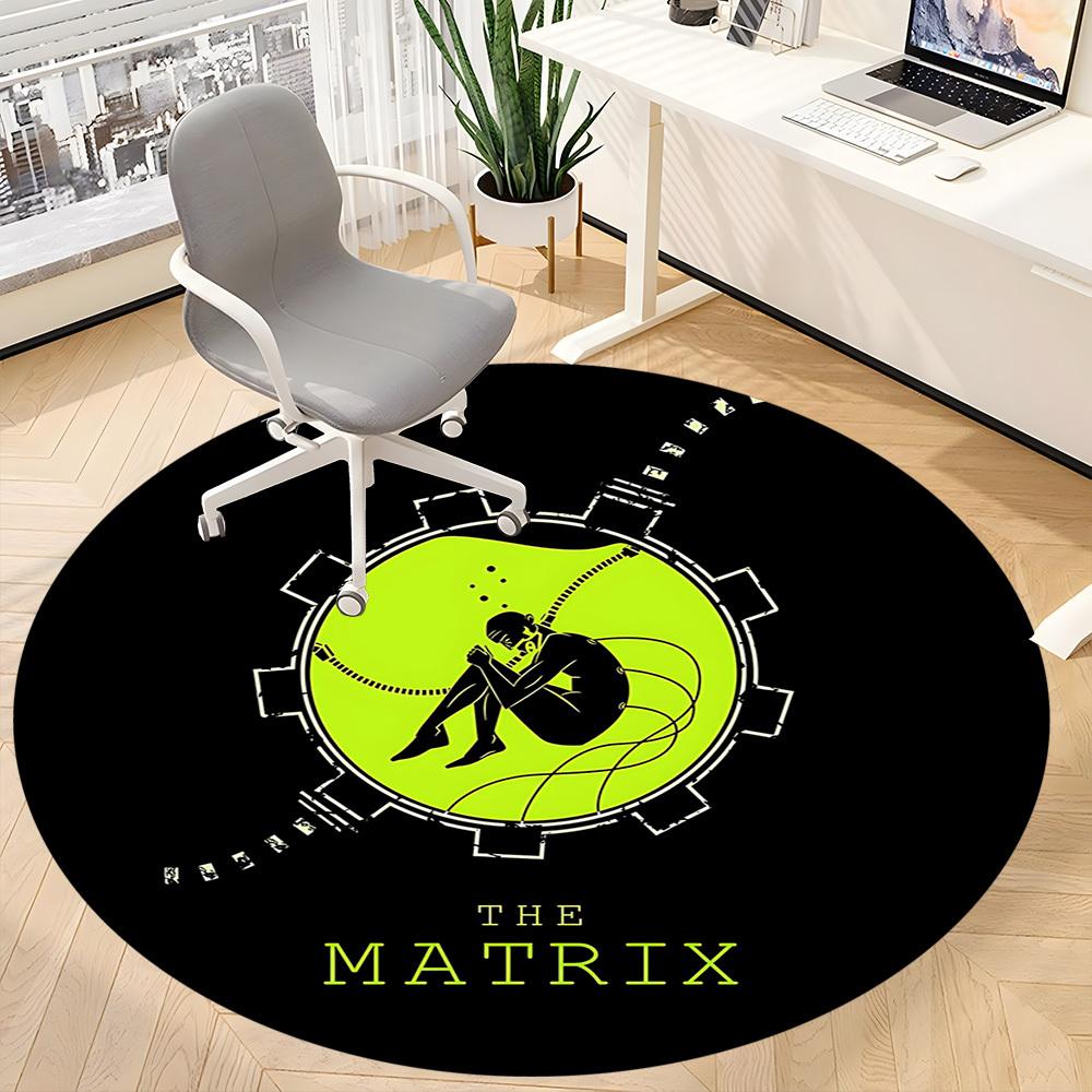 1pc THE Matrix Office Round Area Rug, Under Office Chairs Bedroom Living Room Home Decor, Room Deco, Available In Various Sizes
