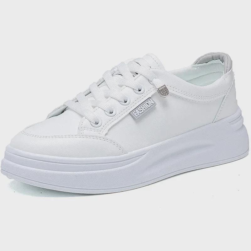 Women's Trendy Thick-Soled White Sneakers 2025 - Spring/Summer Casual Sports Shoes