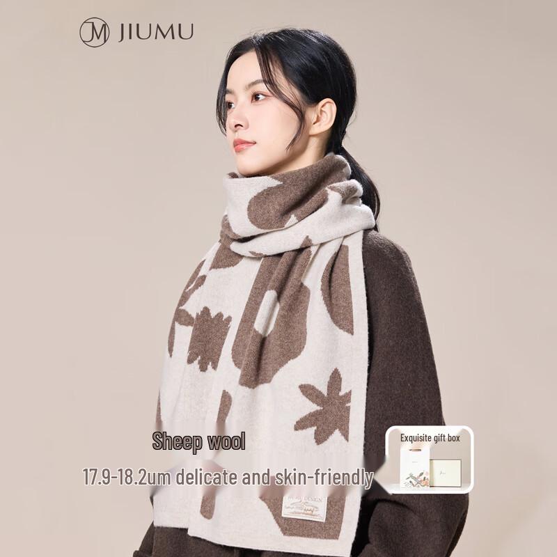 

JIUMU Women s Jacquard Wool Scarf WY208 One Size