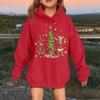 Children's Fashionable Casual Long-sleeved Loose Christmas Print Pullover Hooded Sweatshirt
