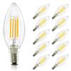 Pack of 10 E14 LED Bulbs - NETTLIFE - C35 Edison - 4W - 2700K Warm White - Non-dimmable