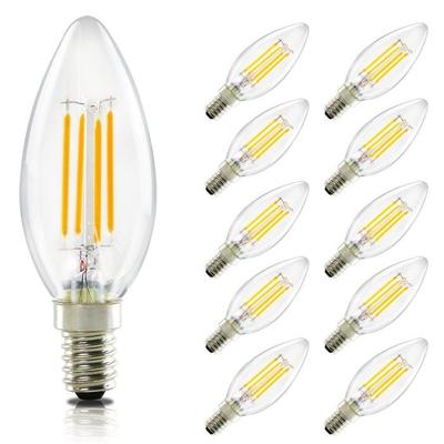 Pack of 10 E14 LED Bulbs - NETTLIFE - C35 Edison - 4W - 2700K Warm White - Non-dimmable
