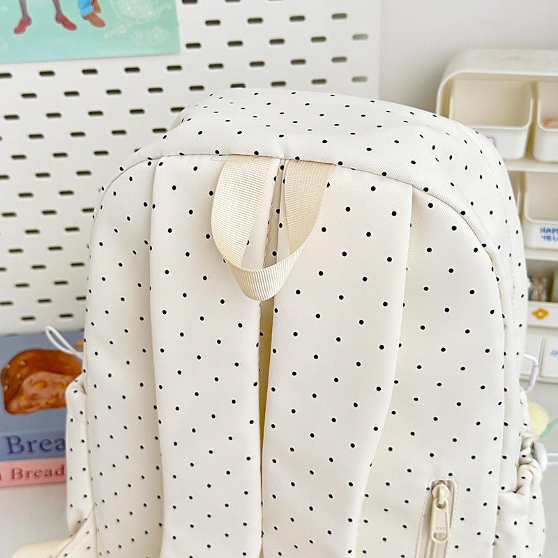Polo Dot Printed Backpack Women's Large Capacity Backpack Student Schoolbag
