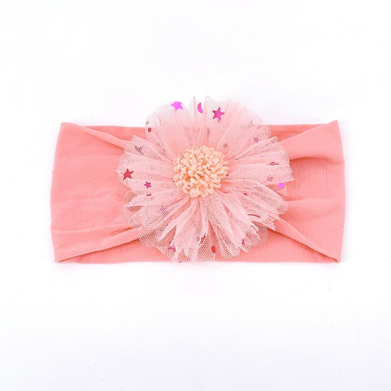 New mesh star flower headband, baby nylon headscarf headgear Babyhead