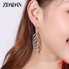 925 Sterling Silver Long Tassel Multi Layer Twisted Wave Earrings for Women Drop Earrings Fashion Jewelry Accessories