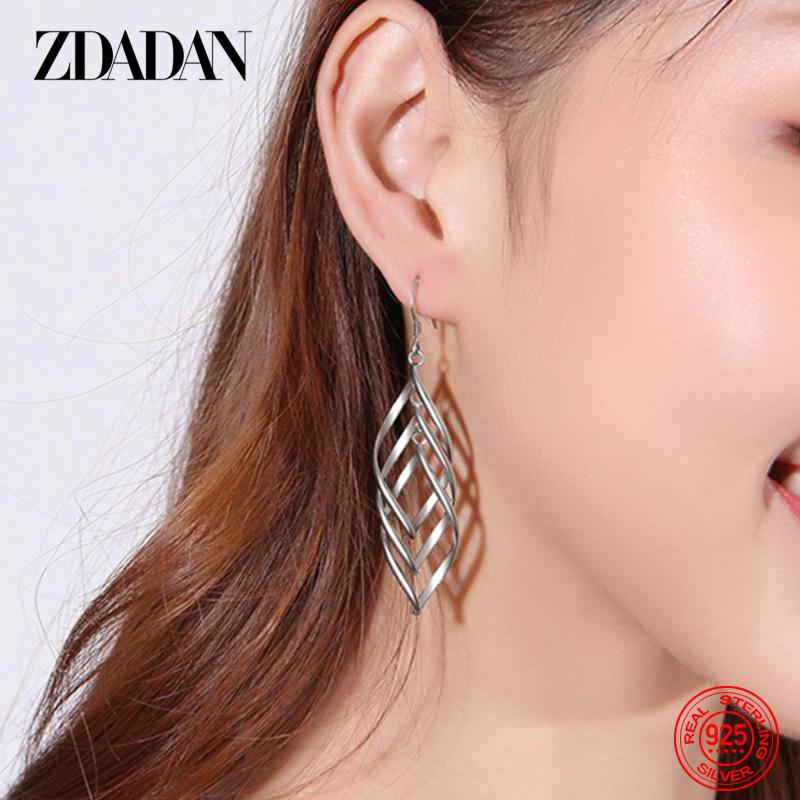 925 Sterling Silver Long Tassel Multi Layer Twisted Wave Earrings for Women Drop Earrings Fashion Jewelry Accessories