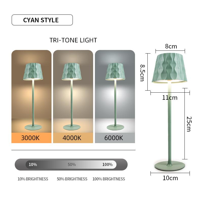 3 Colors Desk Lamp Rechargeable Desktop Night Light Touch Dimming Bedside Lamps Dining Table Light For Hotel Bar Cafe Mood Light