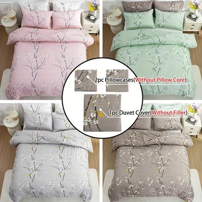 Set Biancheria da LettoSet Biancheria da Letto Stampa Rami di Albero Biancheria da Letto con Federe Morbido Leggero Alternativa Piumino Set Biancheria da Letto Estivi