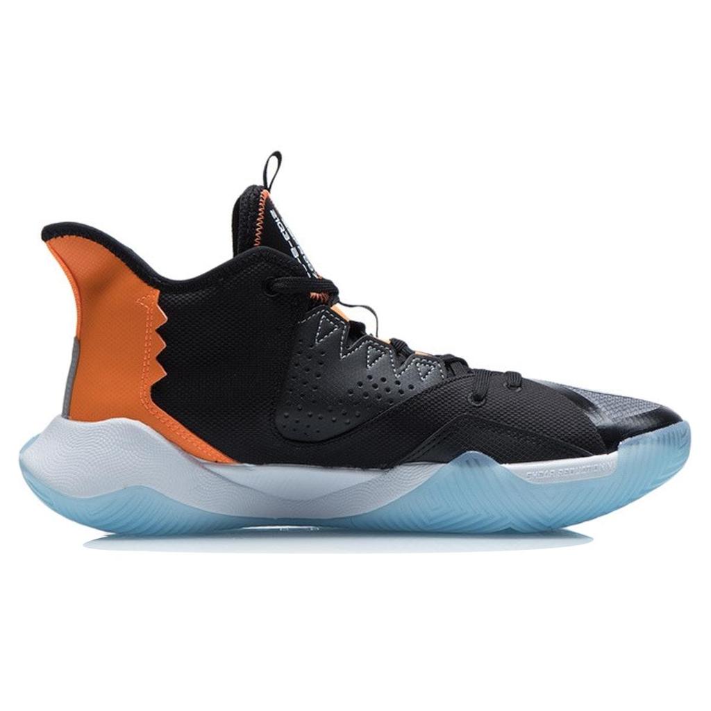 Li Ning Storm 2021 Basketball Shoes Men's Mid Top Black/White/Orange ABFR007-2