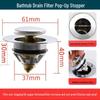 TLXT Bathtub Pop-Up Drain Plug with Strainer