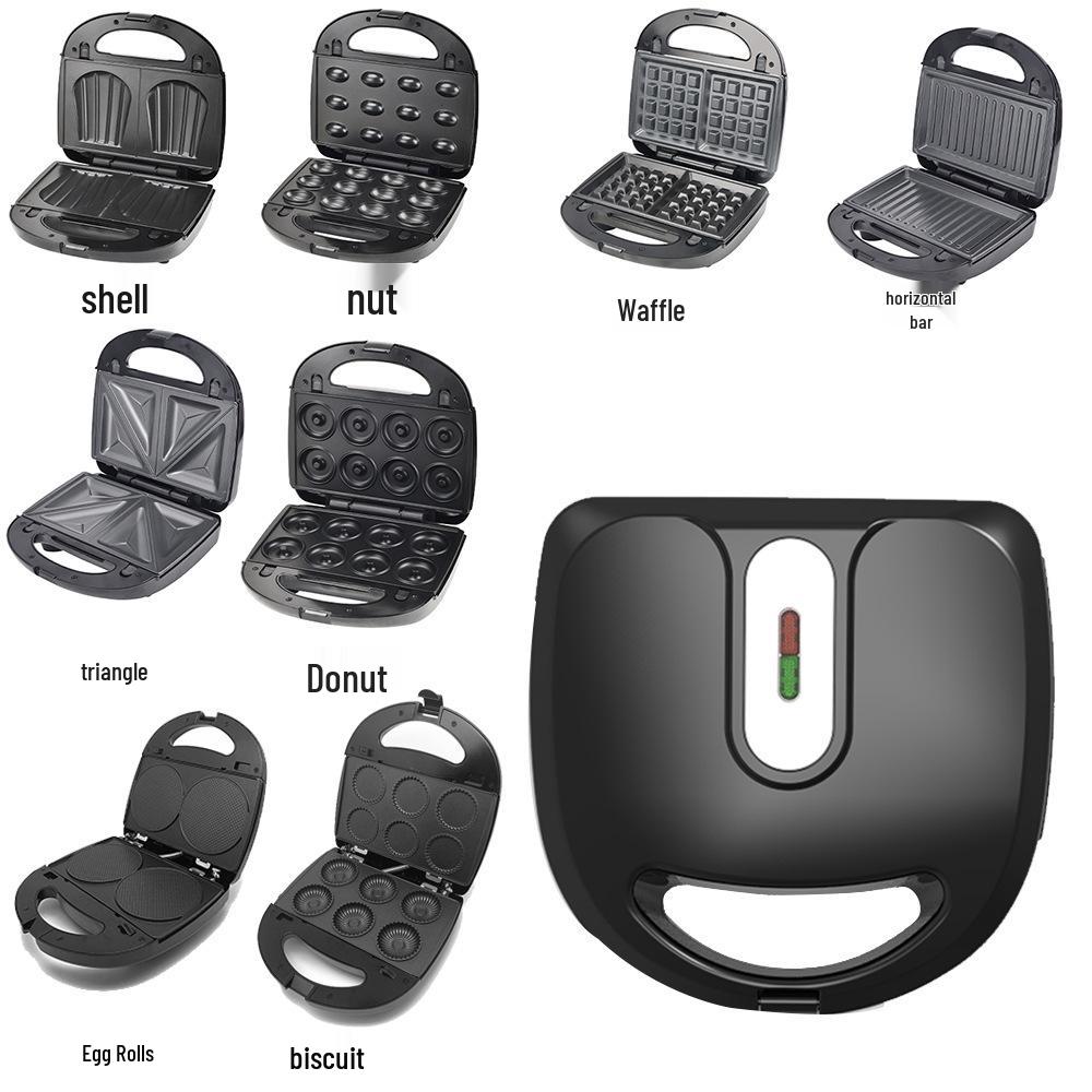 8-in-1 Breakfast Machine: Sandwich, Waffle, Donut Maker & More - 110V Electric Griddle