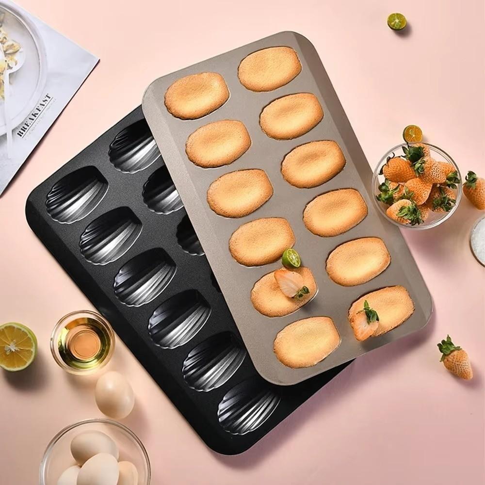 Carbon Steel Baking Pan 12 Cup Madeleine Tray Easy To Demold Baking Tool Oven Bakeware