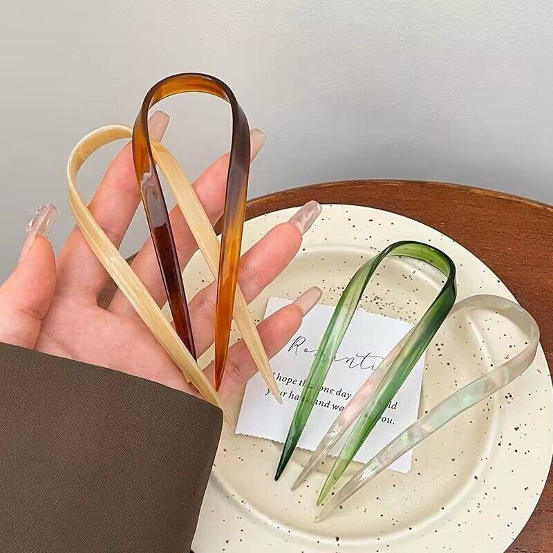 2023 Ny vintage U-formede hårnåler Utsøkt acetat hårklemme Mote gjør-det-selv-hårgrep Barrettes For kvinner Hårtilbehør Hodeplagg