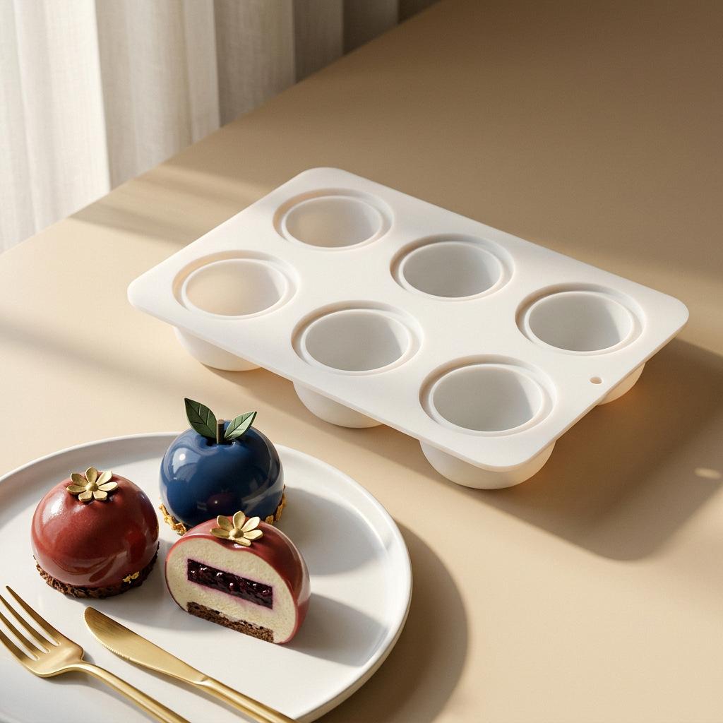 Stampo da Forno per Torta Mousse ai Mirtilli a 1/6 Cavità Stampo in Silicone a Forma di Frutta per Dessert Cioccolato Budino
