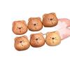 Peach Wood Bear Carved DIY Bead Pendant Ornament