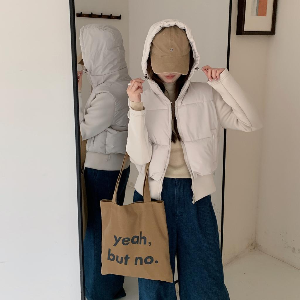 Autumn and winter new European and American style hooded waist fashion cotton jacket light and thin hooded splicing coat