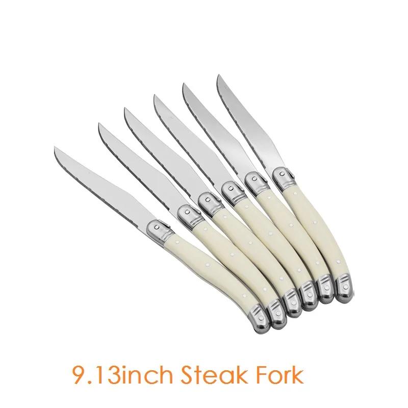 4-6pcs Ivory White Cutlery Set Stainless Steel Laguiole Tableware Elegant Dinner Set Western Knife Fork Spoon Teaspoon Xmas